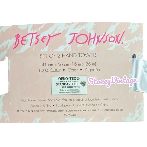 Betsey Johnson Halloween Hand Towel Set Rainbow Skeletons doing yoga - Picture 3 of 3